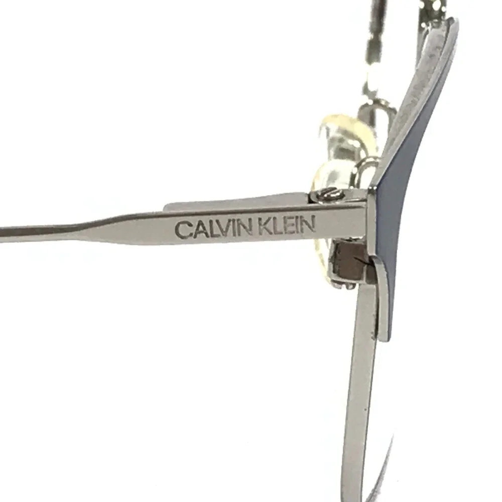 Calvin Klein Eyeglasses Frame CK18108 430 Teal Silver Blue Cat Eye 52-15-135